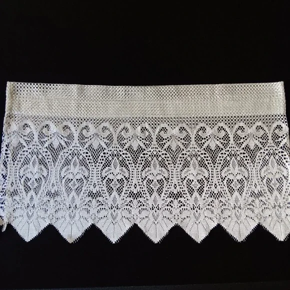 Lace Valance Home 57x15 Cream Excellent Scalloped Floral Window Trim