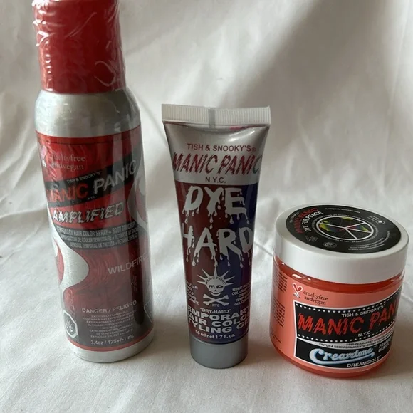Manic Panic Dye Hard Amplified Creamtone Temporary Hair Coloring-Set of 3-  New