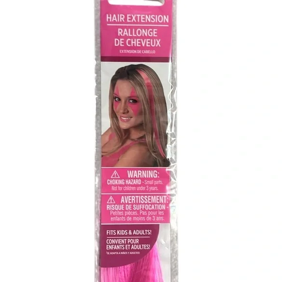New in Package Pink Hair Extension 15”