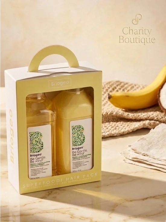 Briogeo Be Kind Be Gentle Banana Coconut Superfoods Hair Pack Duo NIB.