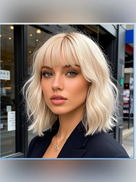 NWT Short Wavy Bob Wigs Natural Looking Heat Resistant Synthetic Wig 12 Inch