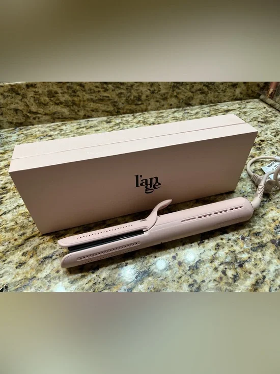 l'ange Le Duo Pink Ceramic Flat/Curling Wand w/Original Box and Instructions