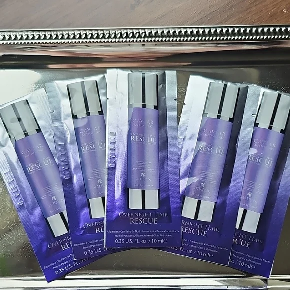 New Alterna Caviar Anti-Aging Overnight Hair Rescue Repair Sample Packets X 5