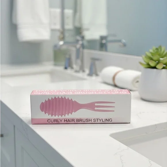 Pink Curly Hair Brush Styling