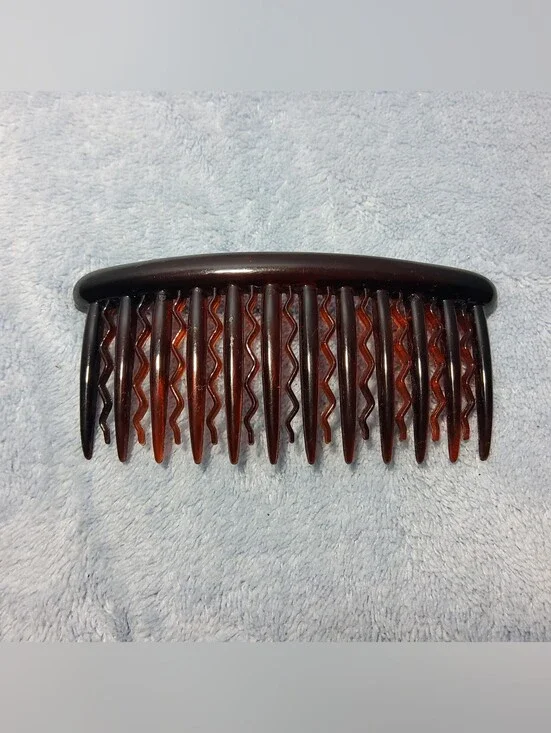 Vintage Scunci Side Hair Comb Translucent Amber Tortoiseshell Retro 90s Y2K 4
