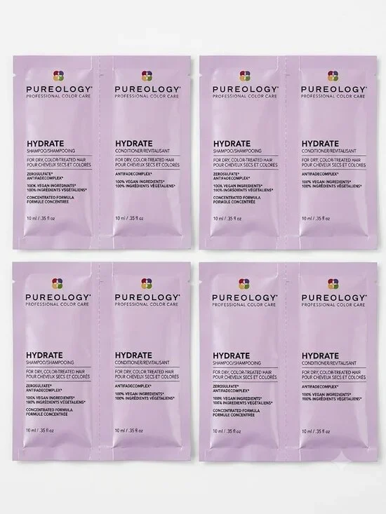Pureology Hydrate Shampoo & Conditioner Sachets 4 Travel Packets