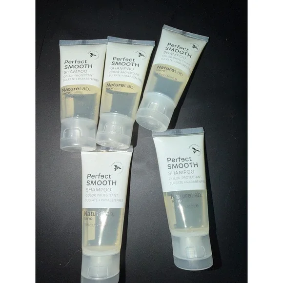 NatureLab Tokyo Perfect Smooth Shampoo 5 Pack Travel Size Sulfate Free Argan Oil