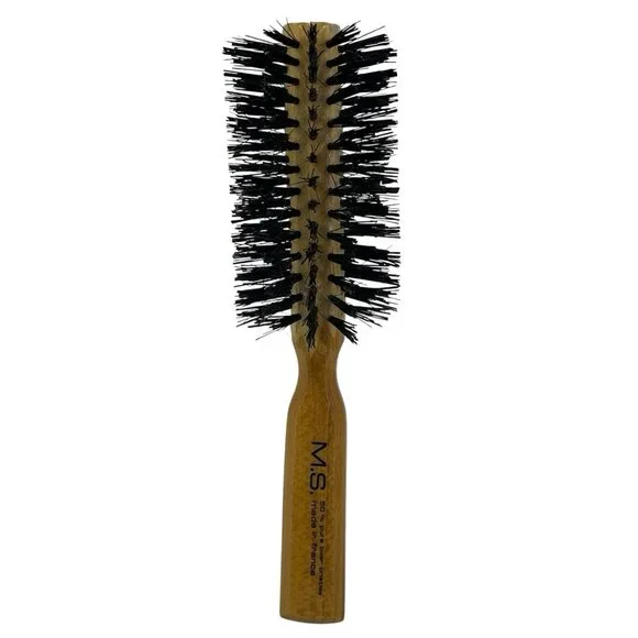 Vintage Bristle‎ Brush MS Made In France Boar Bristle Round Brush