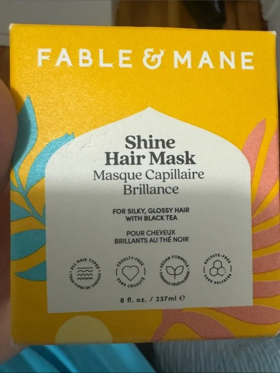Fable & Mane Shine Hair Mask — Bright Yellow Box