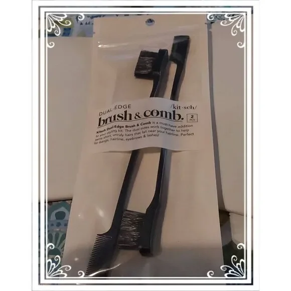 NEW~KITSCH Dual Edge 2 Pc. Brush & Comb Set