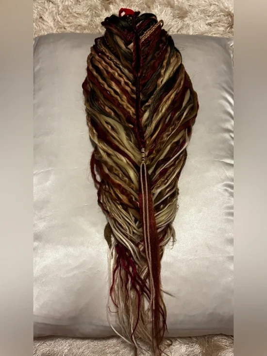 Boho Viking Full Set Dreadlock Extensions - Warm Tones