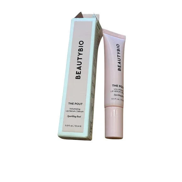 BeautyBio The Pout Volumizing Lip Serum Sparkling Rose 0.5oz Hyaluronic Acid NIB