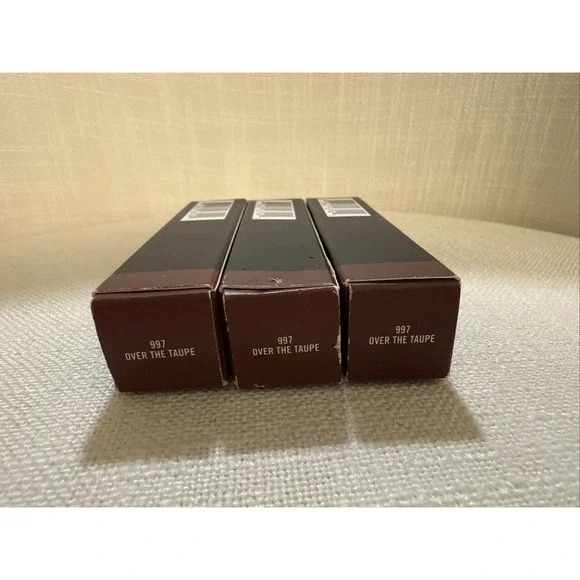 MAC Powder Kiss Liquid Lipcolour #997 OVER THE TAUPE NIB  .17 fl oz Fast Ship‎