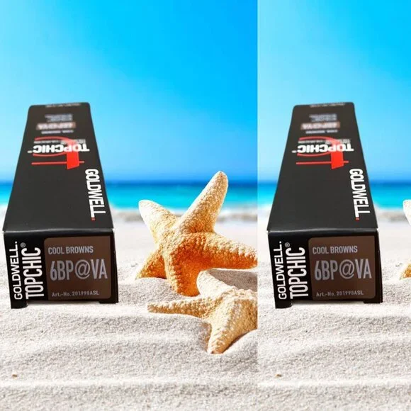 Goldwell Topchic Permanent Hair Color 6BP@VA Cool Brown 2.1 Oz (60 ml) - 2 units