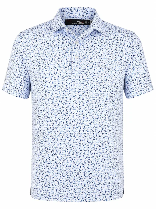 Ralph Lauren Blue Printed Short-Sleeve Polo Shirt