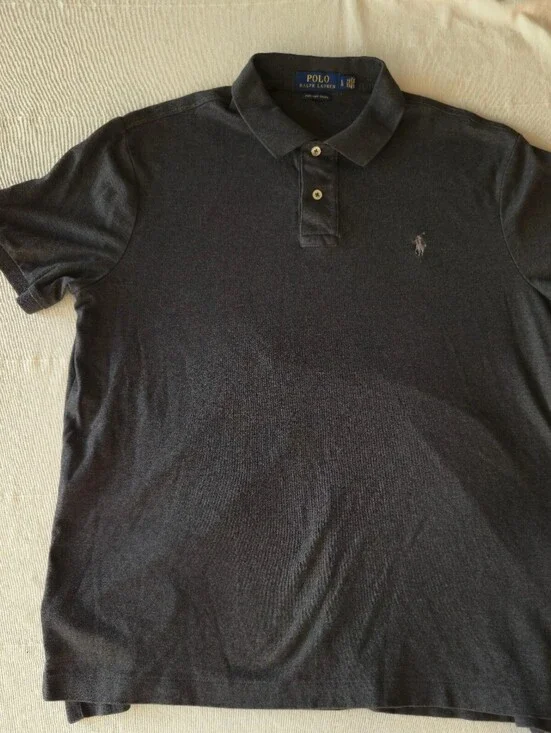 Polo Ralph Lauren Men's Gray Pima Soft Touch Polo Shirt Size Large