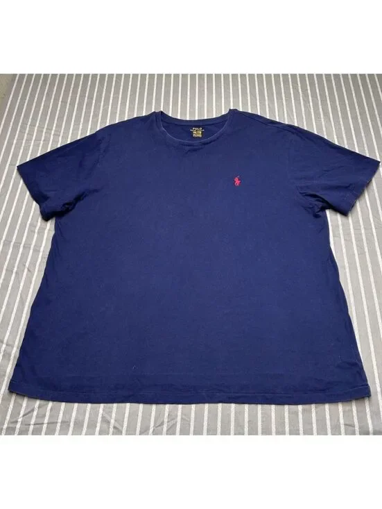 Polo Ralph Lauren Mens Shirt Size XXL Blue Custom Fit Logo Short Sleeve