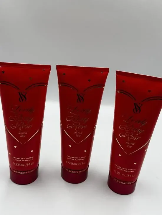 3 Lovely Berry Rose Victoria's Secret Fragrance Lotion 8 fl oz