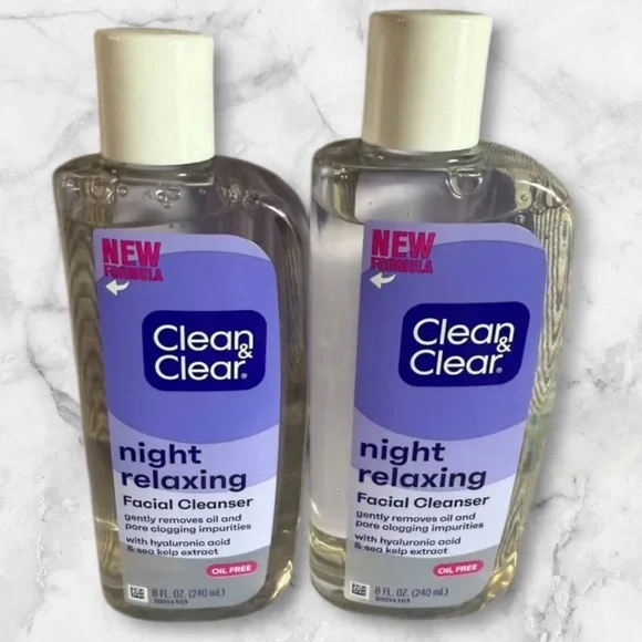 (2) Clean & Clear Night Relaxing Oil-Free Deep Cleaning Face Wash 8.0 fl oz
