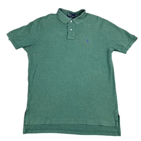 Polo Ralph Lauren‎ Mens Green 100% Cotton Polo Shirt Sz Medium