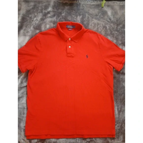 Polo Ralph Lauren Men's LARGE   Short Sleeve‎ Polo Shirt  Red