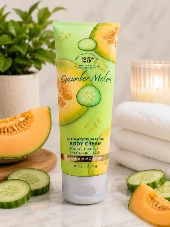 Bath & Body Works Cucumber Melon Body Cream 8 Oz 25th Anniversary New