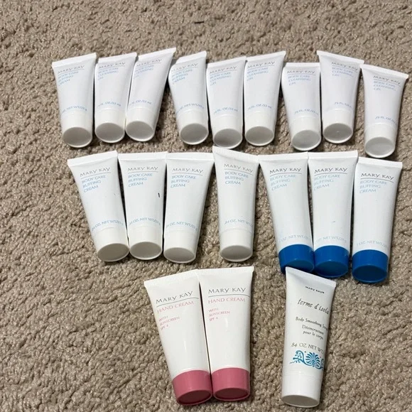 Mary Kay body cleansing gel, buffering cream and hand cream