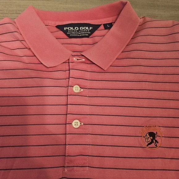 Polo Golf Ralph Lauren Polo Shirt Large Seminole Logo Pima Cotton Casual‎ Mens