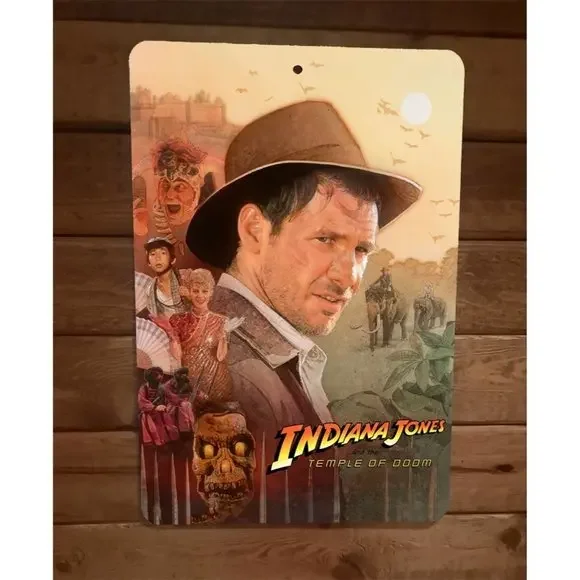 Indiana Jones Temple of Doom Artwork 8x12 Metal‎ Wall Sign Poster