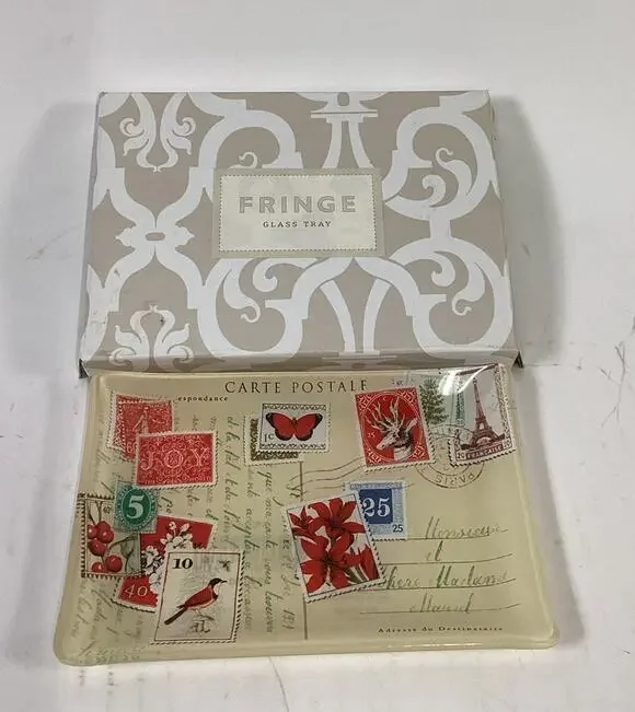 Fringe Studio Postcard Glass Trinket Tray Dish Small 4