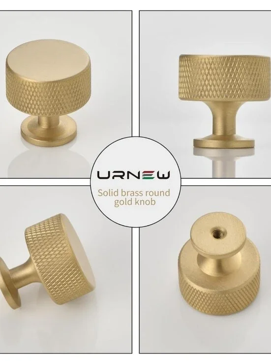 Urnew Brand 5 Pack Solid Brushed Brass 1.1