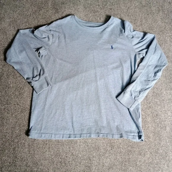Polo Ralph Lauren Men's Small Blue Long Sleeve Crew Neck Pony Logo T-Shirt