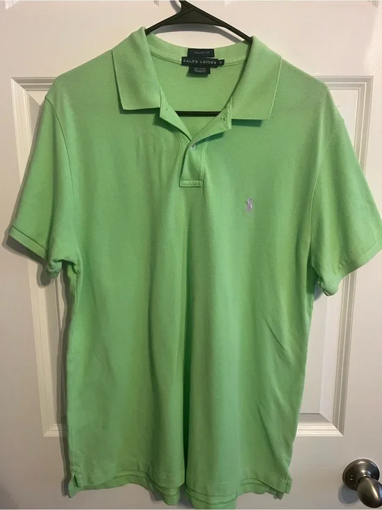 Ralph Lauren Men’s Polo Shirt in Bright Green with Embroidered Pony size XL