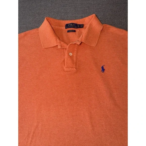 Polo Ralph Lauren Polo Shirt Men's XL Orange Classic Fit Short Sleeve Cotton