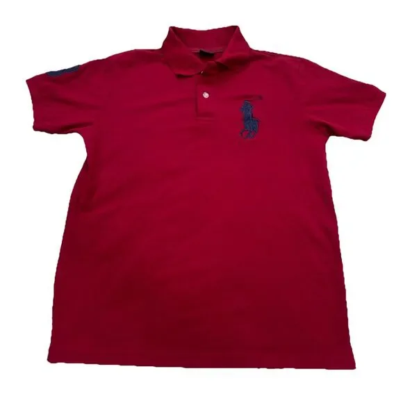 Polo Ralph Lauren Jeans Co Polo Shirt Mens M Red Big Pony #3 Cotton Short Sleeve