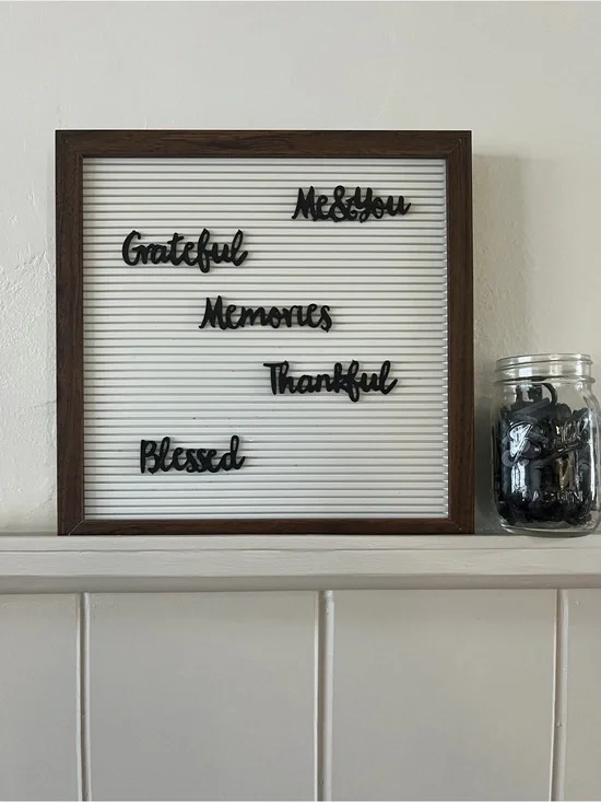 Wood Framed White Letter Board
