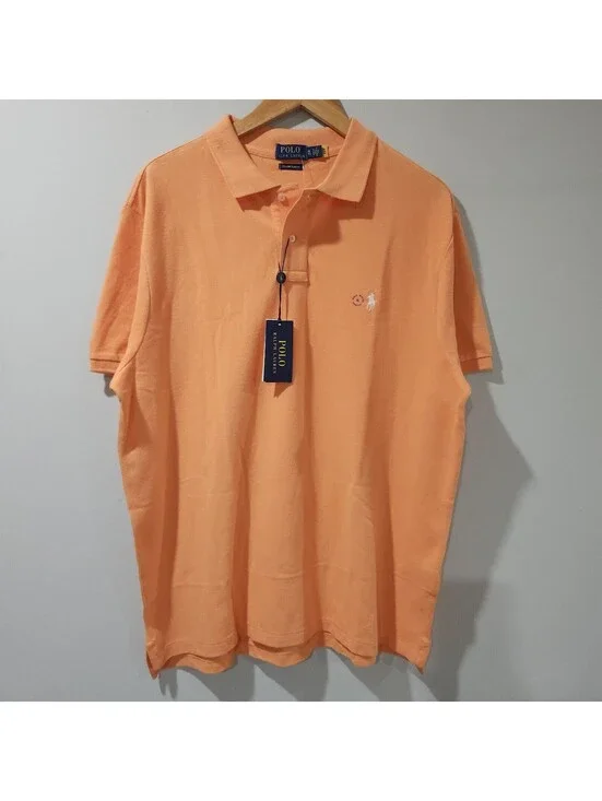 NWT Polo by Ralph Lauren Core Replen Orange Custom Slim Fit Shirt Mens XL