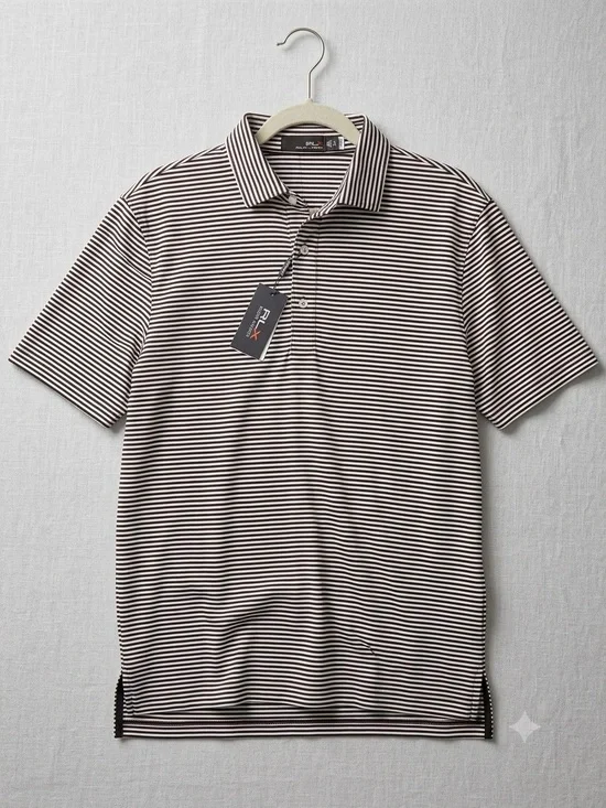 Ralph Lauren Men’s Black and White Narrow-Striped Polo