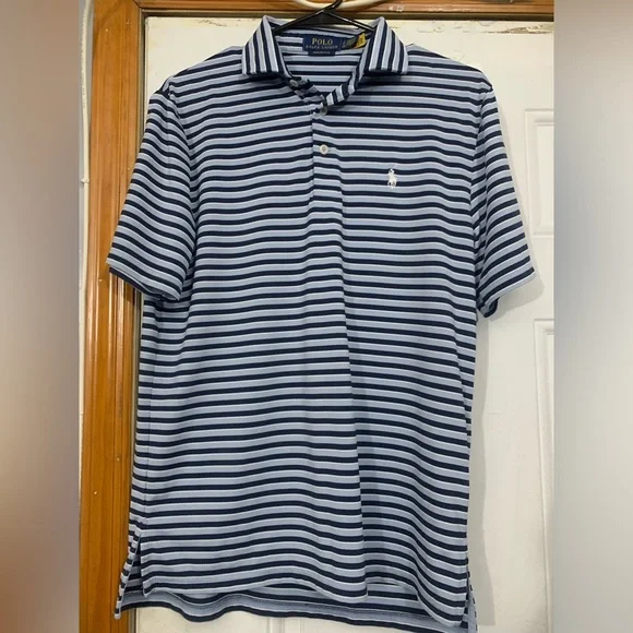 Polo Ralph Lauren Men’s Navy & White Striped Polo Shirt