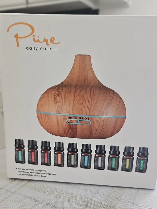 Wood Grain Ultrasonic Aroma Diffuser - Brown