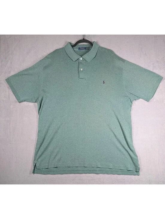 Polo Ralph Lauren Mens 2XLT Green Heather Polo Shirt Cotton Classic Casual XXL