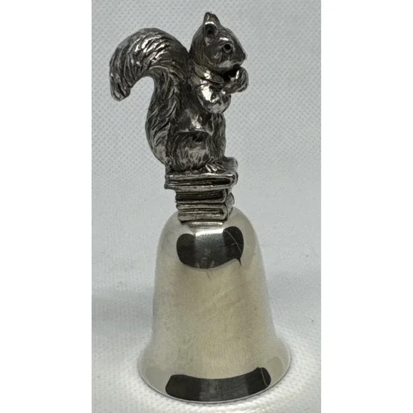 Beatrix Potter Timmy Tiptoes Squirrel Pewter Bell NE Collectors Society