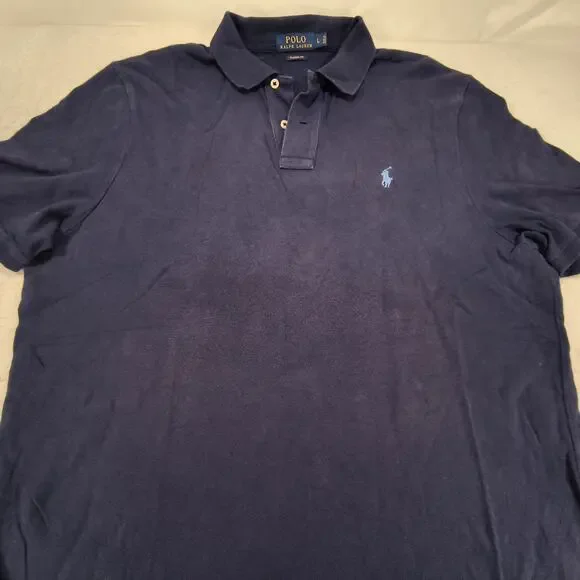 Polo Ralph Lauren Classic Fit Casual Collared Polo Shirt Mens Size Large L Blue