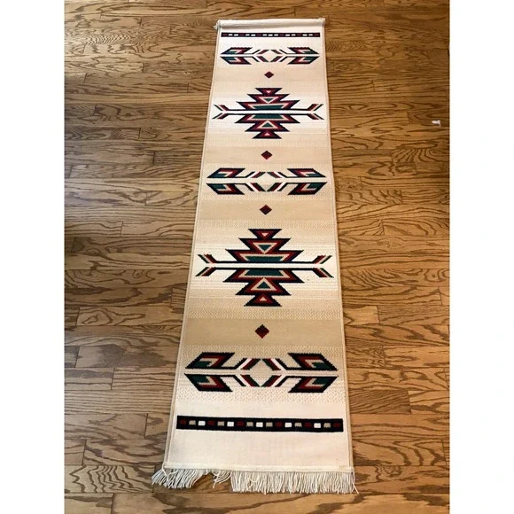 Cape Craftsmen Southwestern Runner Rug 2x8 Adobe Geometric Made USA NEW