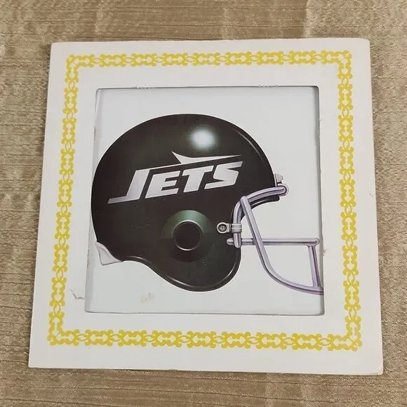 Vintage New York Jets Fair Carnival Glass Prize Wall Hanging