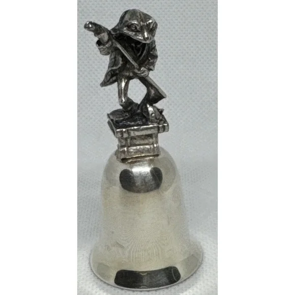 Beatrix Potter Jeremy Fisher Frog Fishing Pewter Bell NE Collectors