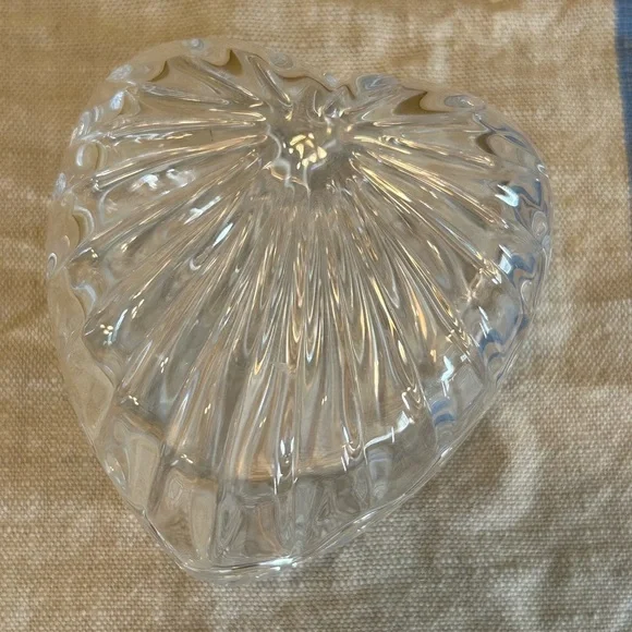 Clear Glass Heart Shaped Trinket Jewelry Box