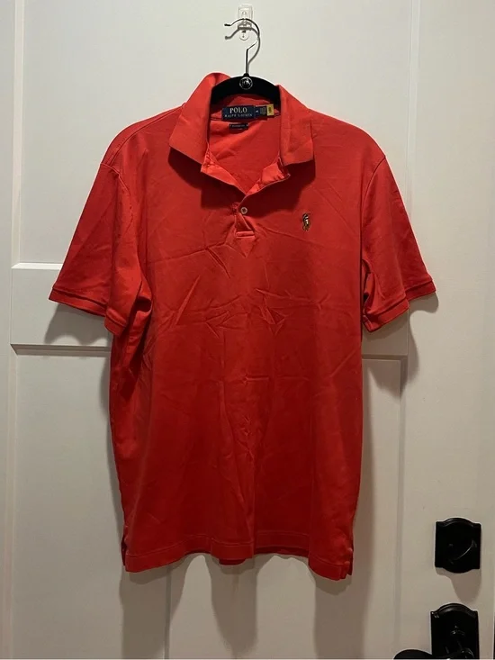 Polo by Ralph Lauren Men's Coral/Red Short-Sleeve Polo Shirt