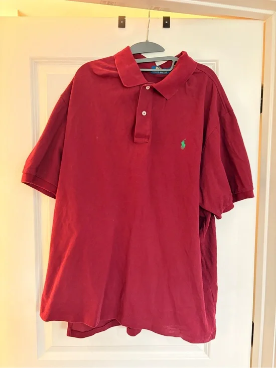 Ralph Lauren Men's Burgundy Polo with Green Pony