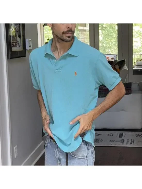 🐎 Polo Ralph Lauren Polo Shirt | Aqua Blue Cotton Classic XL